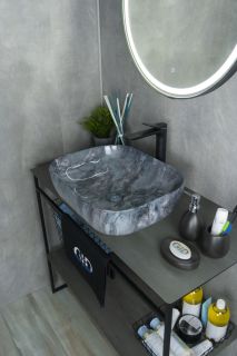 Раковина Gid   54401 накладная под камень глянцевая 50x40x14